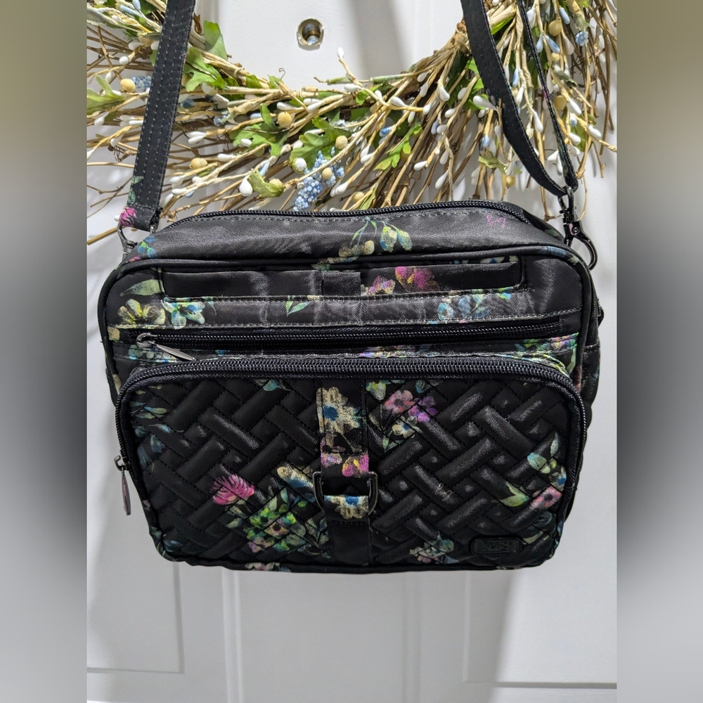 Lug Carousel XL Floral Black Quilted Bag - Picture 4 of 12